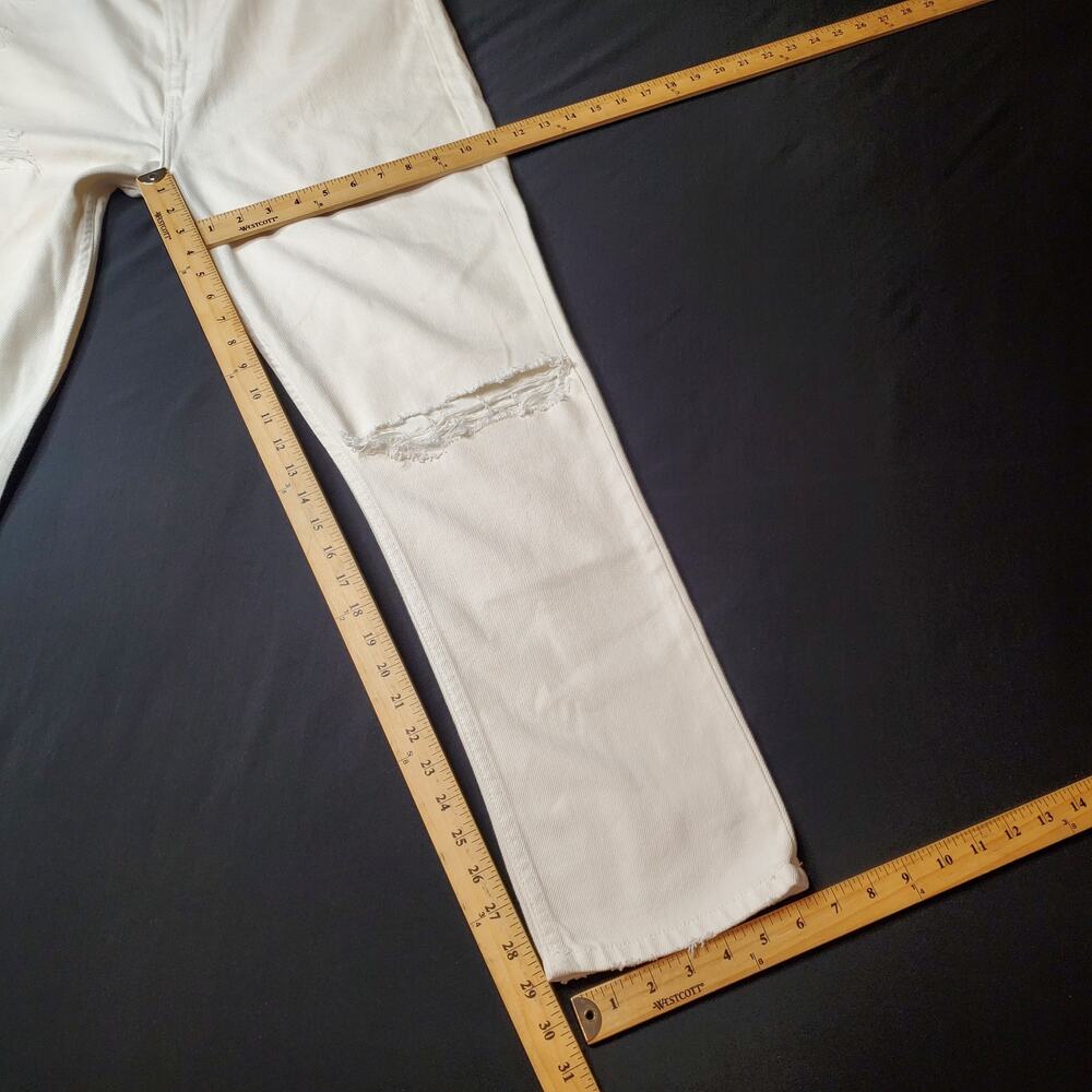 Reformation Women's Size 31 NWT Julia High Cigarette Jean Distressed Ivory LY760 - Picture 3 of 8